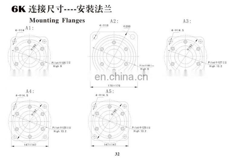 Low speed and large torque hydraulic motor 6K-195 245 310 490 625 800 985