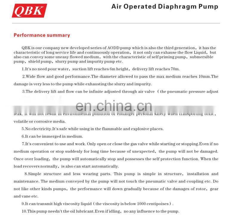 best price air Air Operated Pneumatic Diaphragm Pump QBK-25
