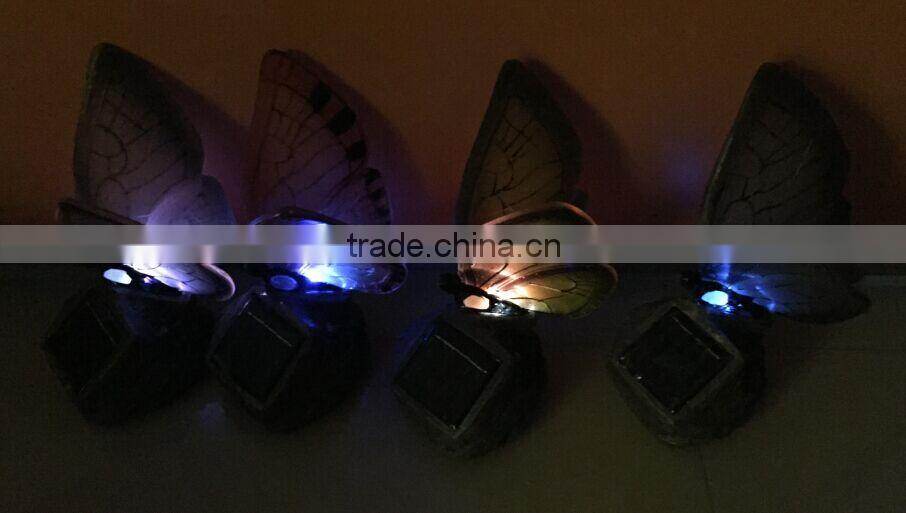 Solar power rechargeable butterfly led garden light