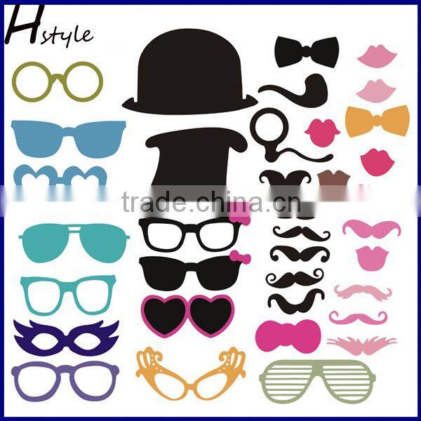 36PCS DIY Mask Photo Booth Props Mustache On A Stick Wedding Birthday Party Decoration PFB0004