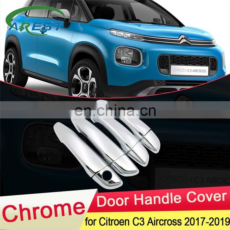for Citroen C3 Aircross 2017 2018 2019 Luxuriou Chrome Door Handle Cover Trim Car Set Catch Styling Accessories 4Door Stickers