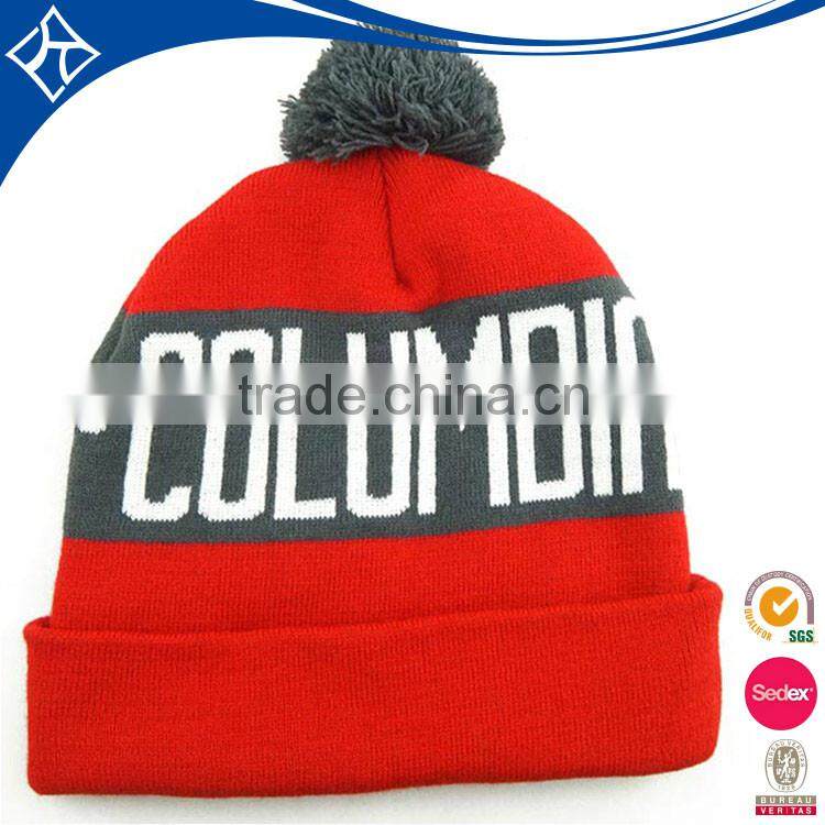 Hot sell 100% Acrylic pom carhartt bulk custom knitted beanie