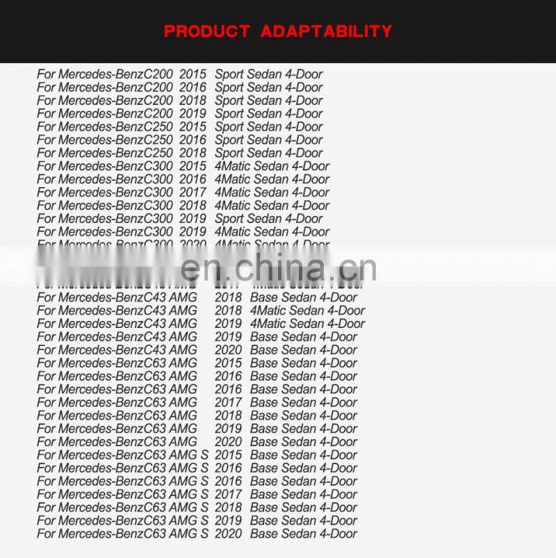 Carbon Fiber Rear Bumper Spoiler Diffuser for Mercedes Benz C class W205 C43 AMG Sedan 4-Door 2015-2020