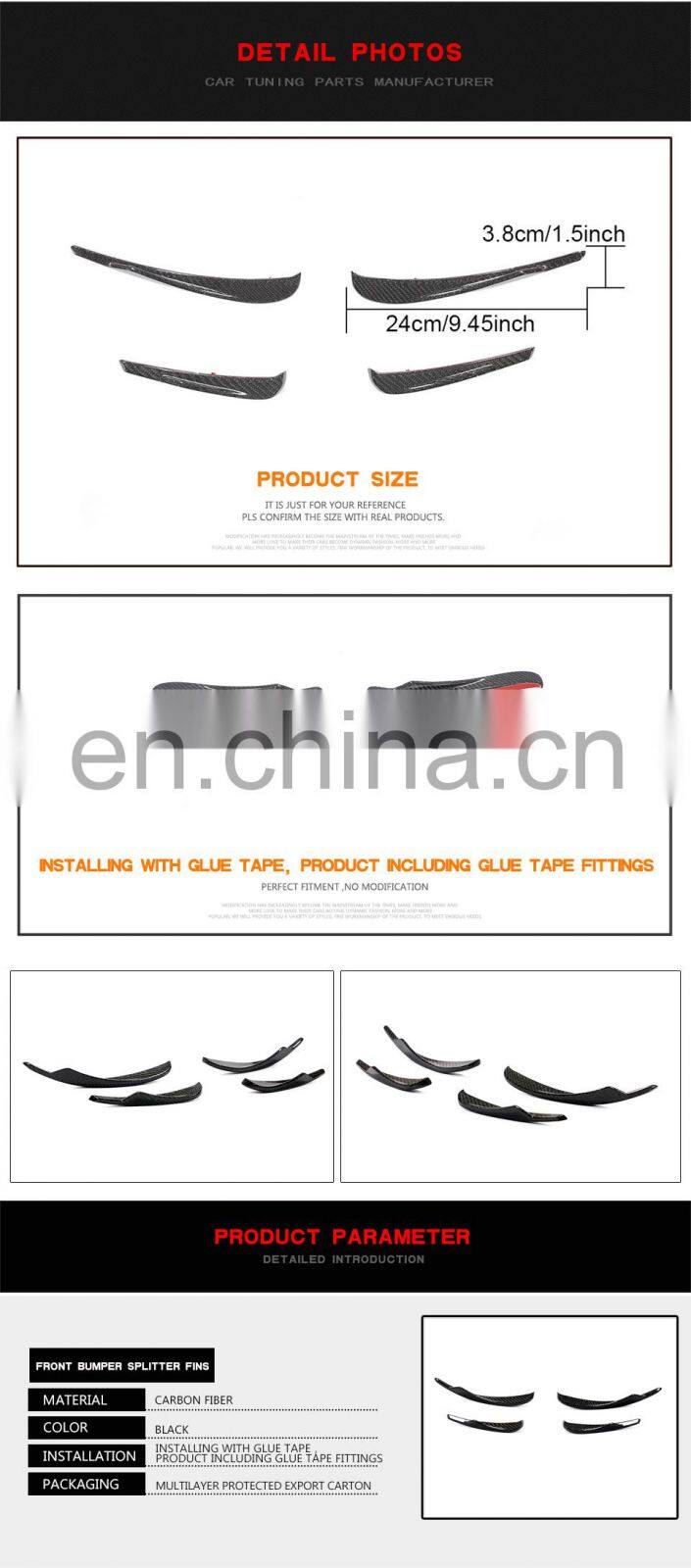 Carbon Fiber M6 Front Canards for BMW F06 F12 F13 M6 Gran Coupe 2013-2016