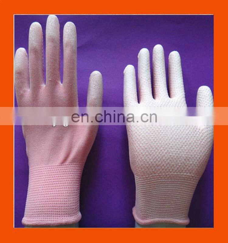 Blue orange pink gray pu coated gloves en388 4131 pu work gloves pu coating glove