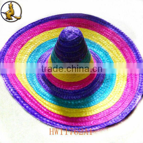 New Style Big Bright Yellow Mexico Straw Hat