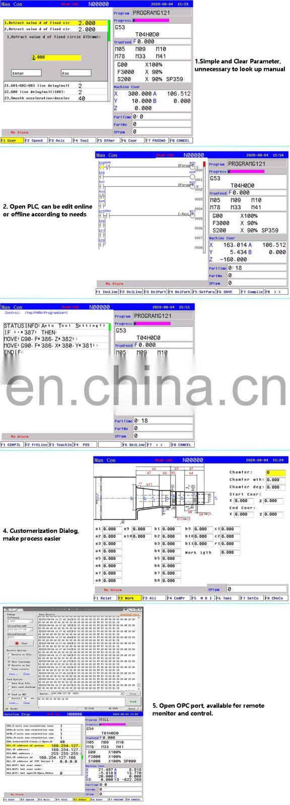 NEWKer High configuration lathe and milling 4 Axis cnc controller and cnc machine price list as stand alone cnc controller