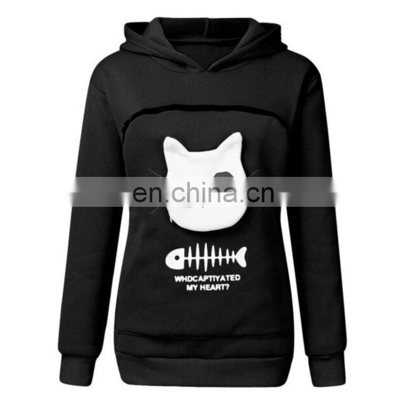 2020 New Design Creative Cat Lovers Hoodie Kangaroo Dog Pet Pullover Cuddle Pouch Women Hooy Sweatshirt Pocket Animal Ear Hooded