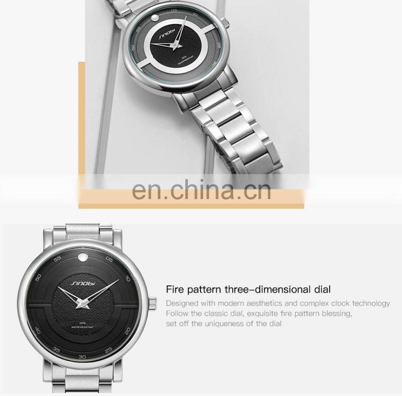 SINOBI Bracelet Wristwatch S9838G Mature Male Watches Classic Wrist Temperament Mens Luxury Watch Montre Homme