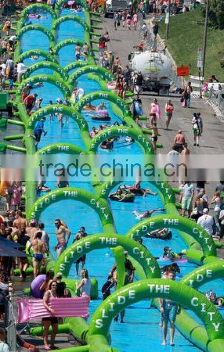 2015 Newest 30 meter long PVC tarpualin Inflatable slider city for summer