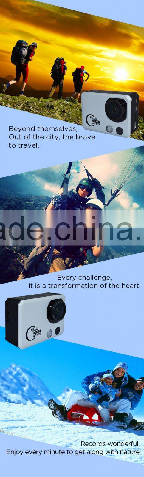 Worldwide First 2.7K Action Camera With 1.5 inch Remote Controller, Operation Through Remotes