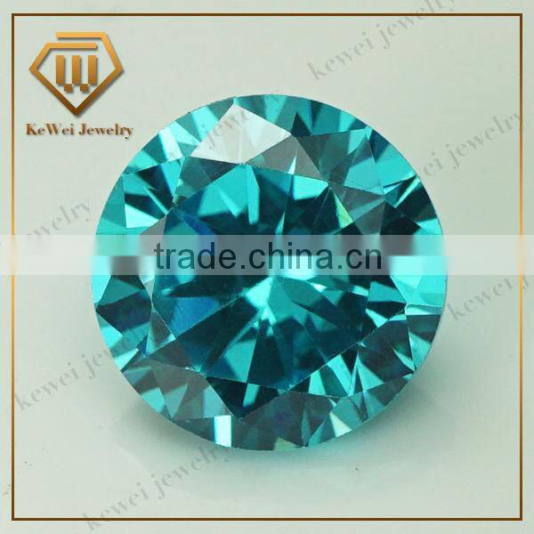 Cheap gems Apple Green Round Shape CZ Gemstone
