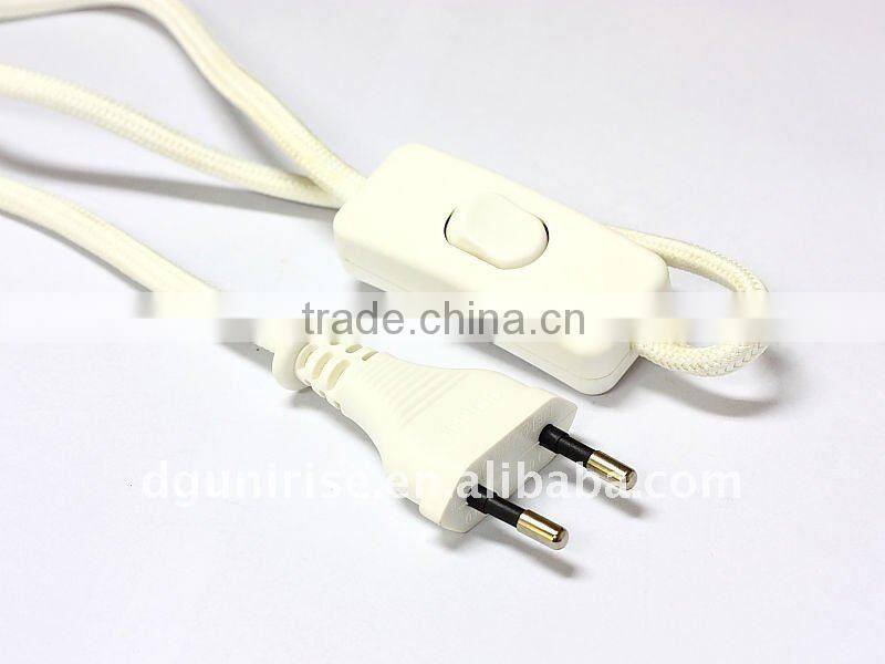 White textile cordset with 304 inline swutch