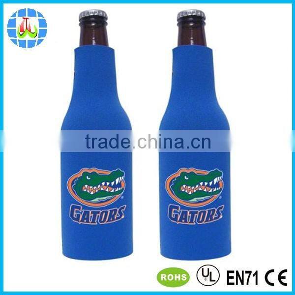 green neoprene tube can cooler with silk screen printing logo