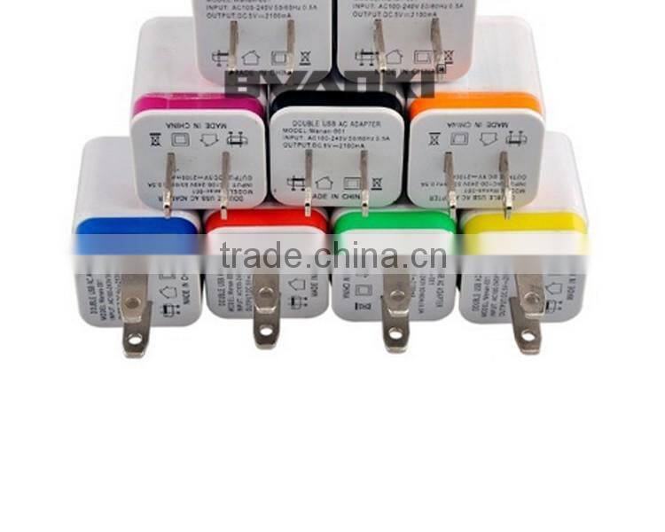 5V 2.1/1A USA Plug AC Travel Dual USB Wall Charger For iPhone 6 5 For iPad For Samsung Galaxy S6 S5 S4 Mobile Phones Adapter