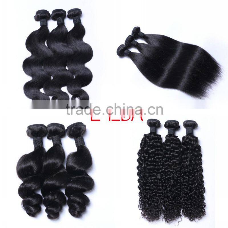 WJ005 Human hair weave beauty 7a grade virgin unprocessed natural brazilian body wave hair natural color
