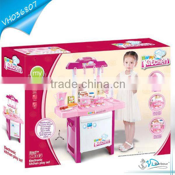 Pink Kids Cooking Utensils Play Set Toys