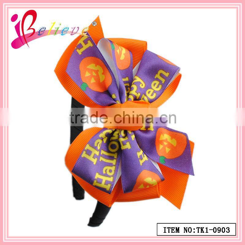 Fashion elastic hairband wholesale flashing bow headband,chiffon bow baby headband