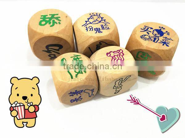 different colored sex erotic wood dice