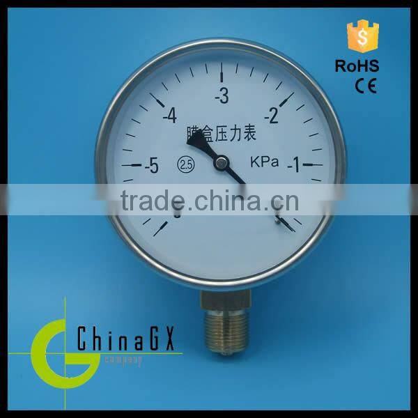 Hot!!! Manufacturer supply low price VG series Stainless steel oil, air, hydraulic, water Pressure Gauge manometer