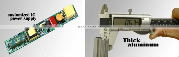 aluminum+pc cover lamp body material and led light source T8 led tube