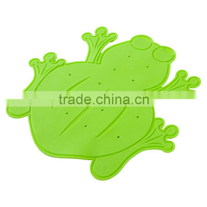 PM1831 Non-Phthalate PVC Cartoon Animal Frog Shape Bath Mat with Anti-slip Surface