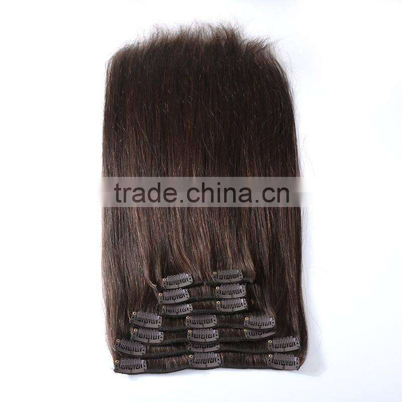 2016Wholesale Virgin Human Hair Clip In Hair Extension, Unprocessed Brazilian Human Hair Clip In Hair Extension
