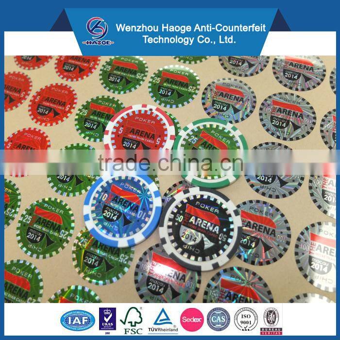 Clay poker chips sticker laser plastic poker chip sticker ABS poker chips