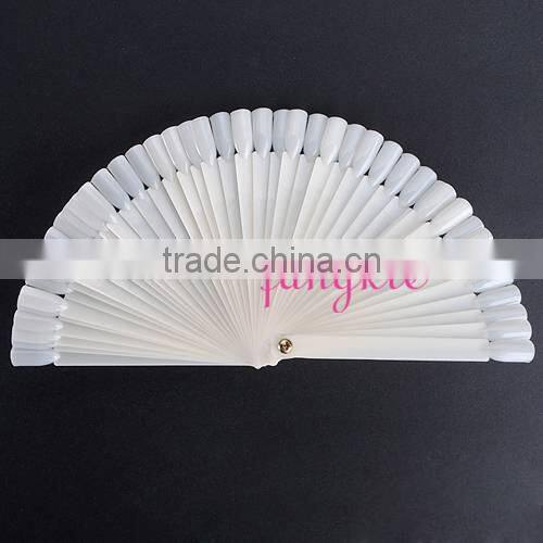 plastic fan shape nail art polish color chart with 50tips