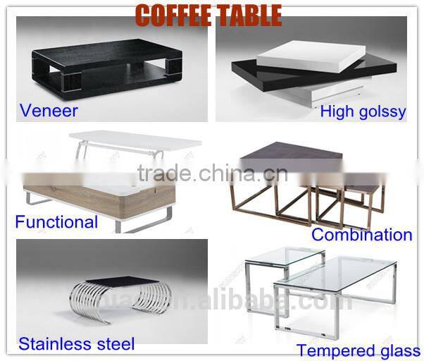 two layers rectangle tempered glass top coffee table 4262