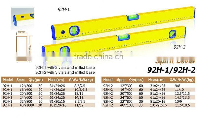Cast aluminum magnetic spirit levels