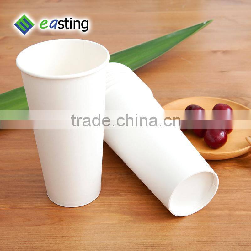 white 22 oz disposable single PE coffee paper cup