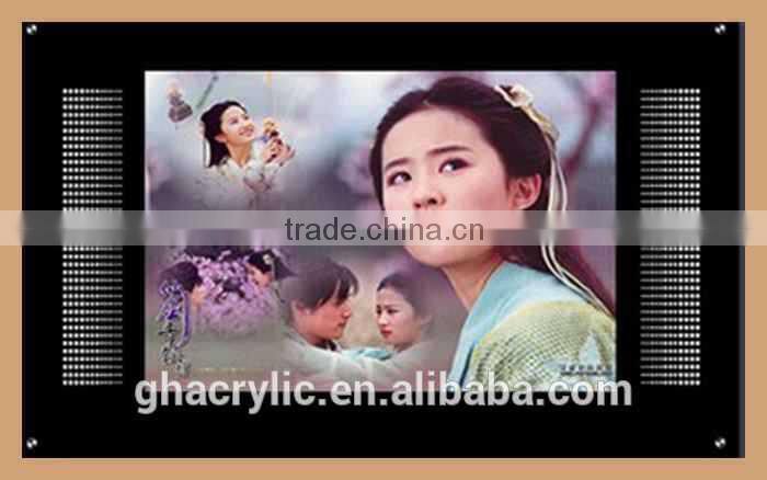 GH-P0018 arcylic wall mounted picture frames, wall clock picture frame