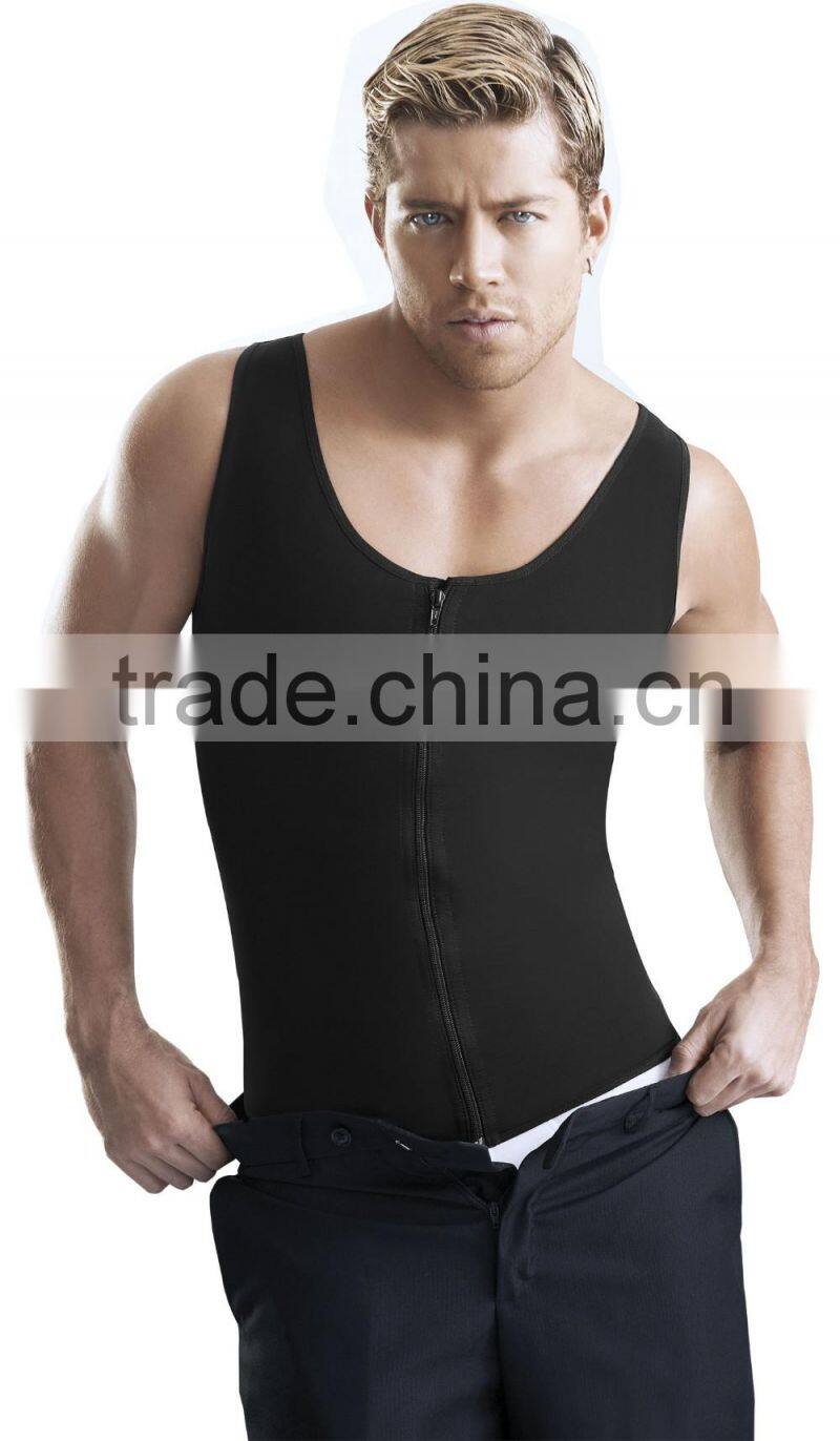 Plus Size Mens latex Vest Latex Waist Trainer Shaper Corset For Men