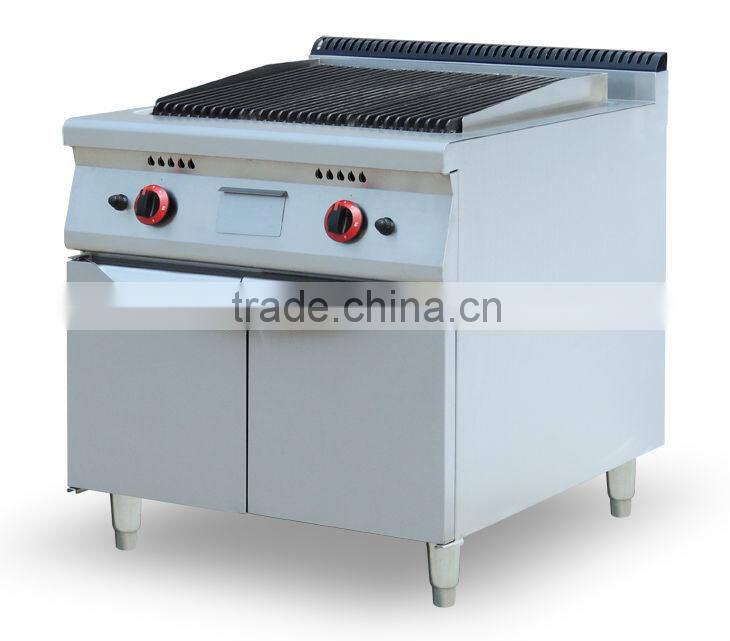 Luxury stainless steel gas lava rock grill /Commercial restaurant kitchen equipment