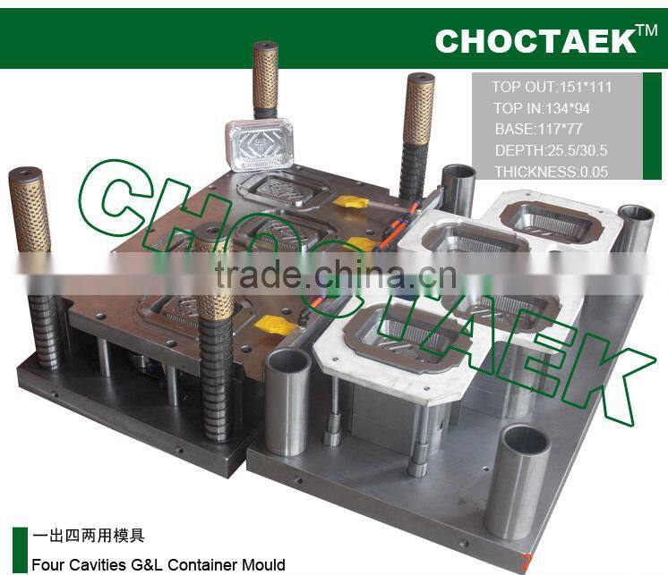 Four-cavities G & L container mould
