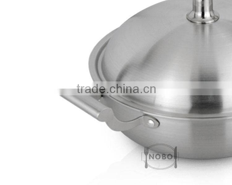 High Quality 3 Layers Stainless Steel 304 Non-stick Frying Pan with Lid