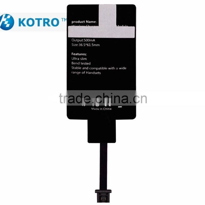 Ultra-thin Qi Wireless Charging Receiver for all Micro usb Smart Phones