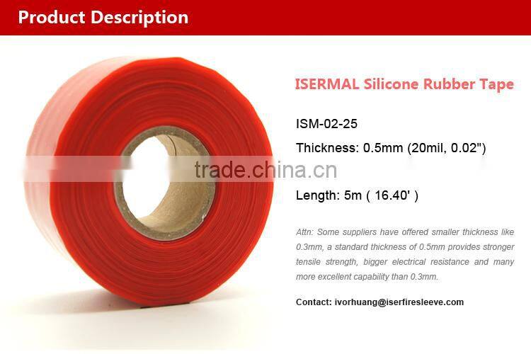 Isermal Red color silicone rubber rescue repair tape
