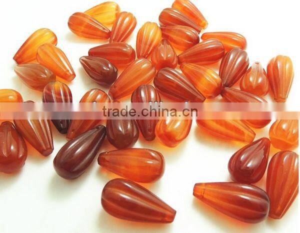 Hot seller natural stone red agate teardrop engrave line jewelry