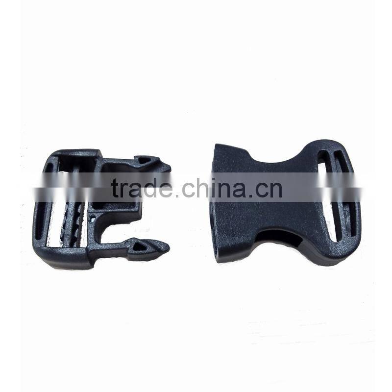 plastic ribbon buckle with rope custom logo curved