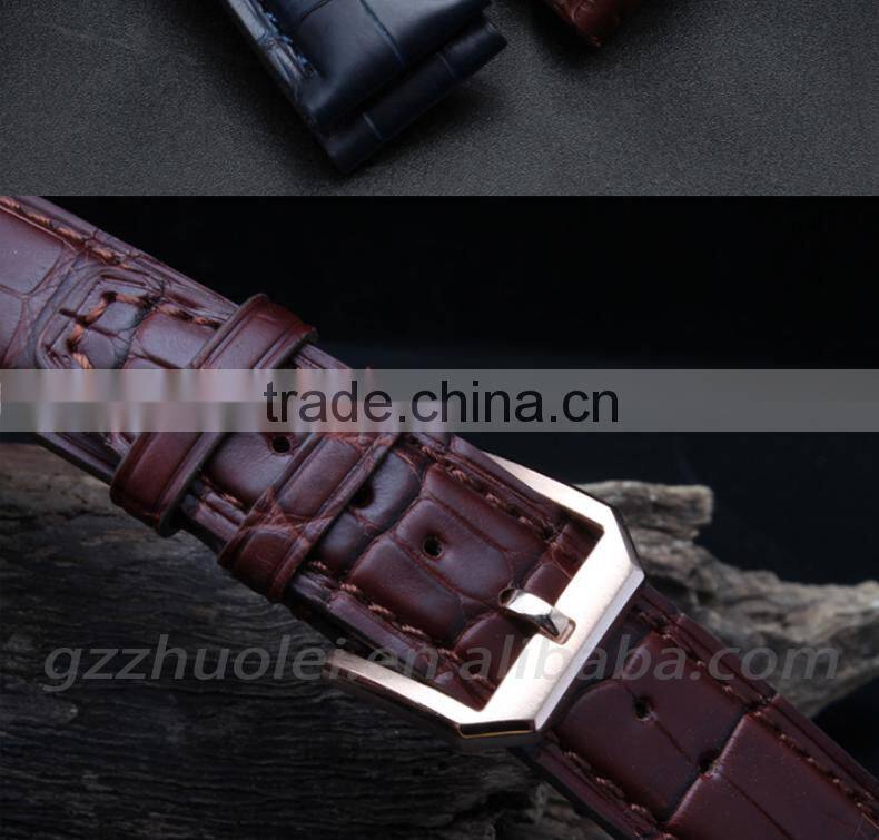 Customize Crocodile Leather Watch Bracelet 20mm 21mm 22mm black brown blue Wholesale 1PCS