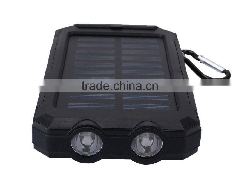 Promotional solar energy mobile phone charger ip67 waterproof power bank 8000mah