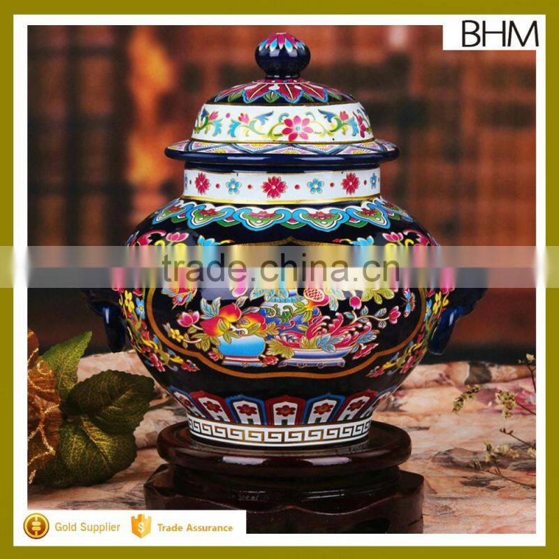 2016 Unique shape colorful ceramic food jar for home decor