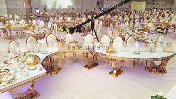 S shape wedding banquet table , white combined desktop dining table