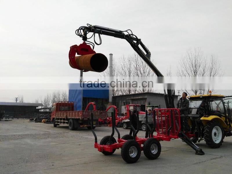 forest equipment, log trailers with grapple ,telescopic crane with cheaper price