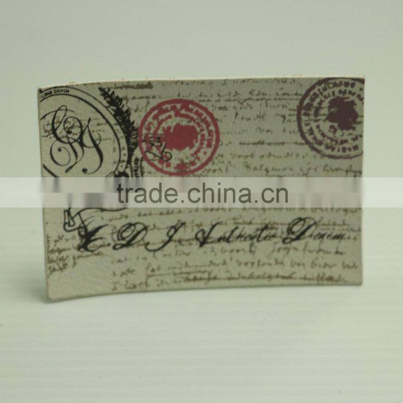 Custom jeans pu label and jeans leather patch labels