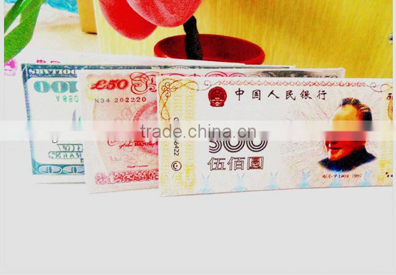Promotional world famous currency printing wallet wholesale