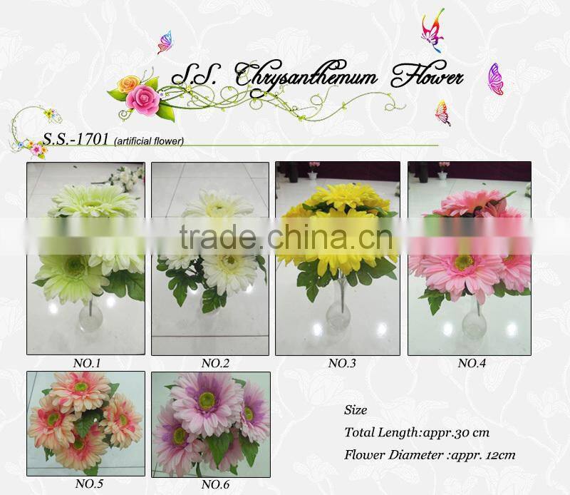 high quality silk chrysanthemum flower for funeral