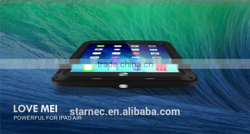 Protective Waterproof Shockproof Case Glass Metal Case Cover For iPad Air